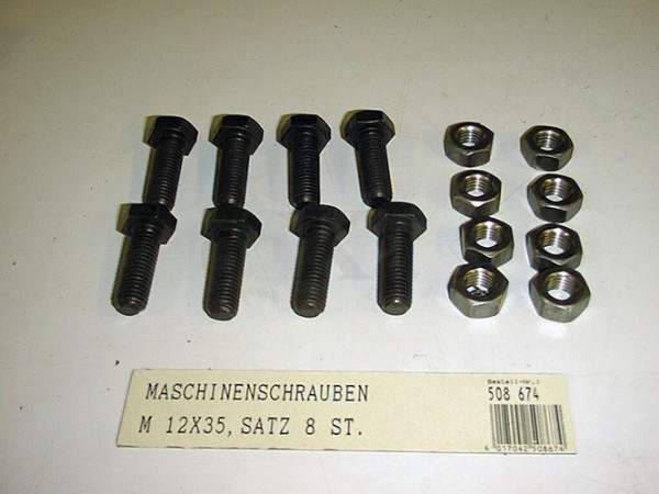 Maschinenschrauben M 12 x 35, Satz=8 Stck